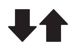 up and down arrows icon , Black large two way downward pointing solid arrow icon sketched. vector