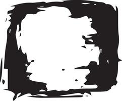 Abstract black ink splash on a white background. Concept of artistic brush stroke, grunge frame, creative border, design element vector
