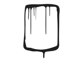 Black Dripping Paint Frame on White Background. Concept of Abstract Art, Minimalist Design, Creative Border, Graphic Element vector