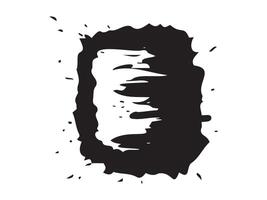 Black abstract paint splatter isolated on a white background. Concept of artistic design, ink blot, grunge style, creative element. Print, icon, design detail vector