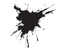 Black ink splatter isolated on a white background. Concept of abstract art, messy spot, creative design, artistic expression. Print, icon, design element vector