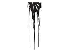 Black dripping paint silhouette isolated on white. Concept of abstract design, liquid art, contemporary style, and graphic element vector
