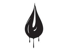 Black silhouette of a water drop isolated on a white background. Concept of minimalist style, abstract liquid shape, clean design, fluid symbol. Print, icon, design element vector