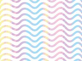 Abstract wavy lines in pastel rainbow colors on a white background. Concept of Abstract ocean, water, sea, waves, modern design, colorful patterns, abstract art, geometric shapes vector