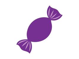 Purple wrapped candy icon isolated on a white background. Concept of sweet treat, confectionery, colorful candy, simple design. Ideal for print, web, and graphic elements vector