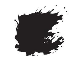 Abstract black ink blot silhouette isolated on a white background. Concept of ink splatter, chaotic paint splash, artistic stain, minimalist design element vector