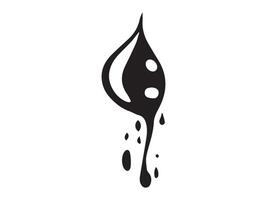 Black abstract dripping shape isolated on a white background. Concept of fluidity, ink drop, minimalism, and artistic expression vector