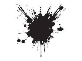 Black ink splatter isolated on a white background. Concept of abstract art, messy spot, creative design, artistic expression. Print, icon, design element vector