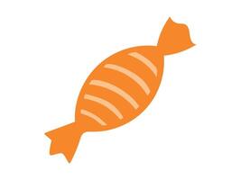 Orange wrapped candy icon isolated on a white background. Concept of sweet treat, confectionery, colorful candy, simple design. Ideal for print, web, and graphic elements vector