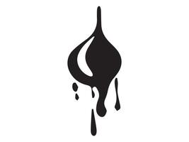 Black ink drop isolated on a white background. Concept of liquid illustration, fluid art, minimalist design, abstract shape vector