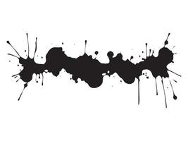 Abstract black ink splatter isolated on white background. Concept of artistic expression, creative design, grunge style, ink blot. Print, icon, design element vector