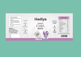 Chia seed label design, Labeling Design Idea vector