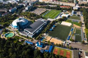 Sports complex in the center of Minsk with open stadiums for games.Belarus photo