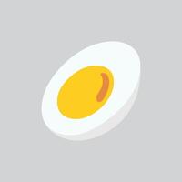 graphic half sliced boiled egg isolated on grey background vector