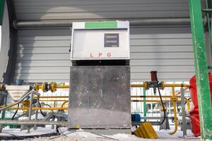 Complex for filling a car with gas at a gas station photo