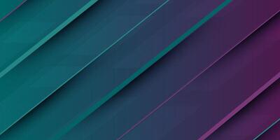 Abstract dark purple and green 3D background gradient with shadow and stripes background. vector