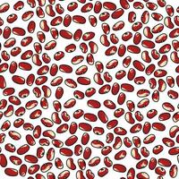 Seamless pattern of seeds of spotted beans without pod, brown and white beans on a light background vector
