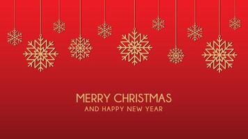 Merry Christmas and happy new year banner background. Winter snowflakes background vector