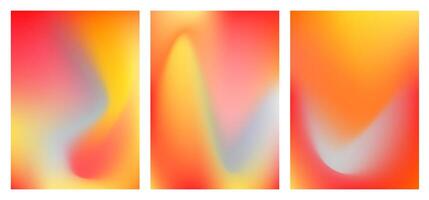 Collection abstract fluid background. Red, yellow, orange gradient mesh style for idea, advertising, social media post, web, backdrop, banner, greeting, celebration, display, brochure vector