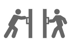 pull and push door sign vector