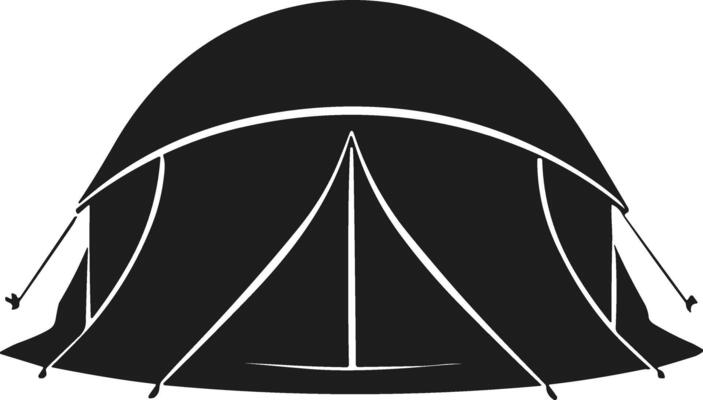 Simple Camping Tent Silhouette