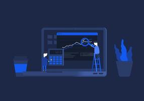 Analytics information tools. Big data. Concept for successful business in flat design. vector