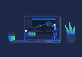 Digital analytics tools. Big data. Concept for successful business in flat design. vector