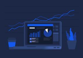 Digital analytics design. Information tools. Big data. Concept for successful business in flat design. vector
