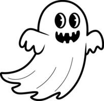 Cute cartoon ghost floating with big eyes and happy expression vector
