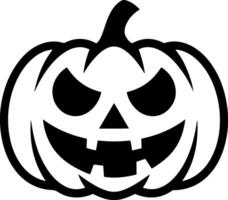 Smiling pumpkin jack-o'-lantern with creepy expression for halloween vector