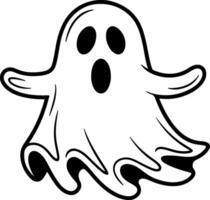 Cartoon ghost with a surprised expression on a white background vector