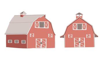 Barn illustrations from two different perspectives vector