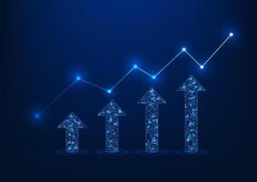 Stock chart showing significant growth trends with an upward arrow, indicating an interesting investment opportunity. Suitable for financial articles or market analysis. vector