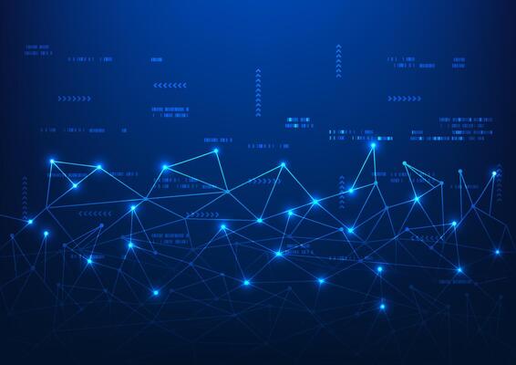 Technology background, orderly connected data technology with square elements, conveying data connection and technology innovation, suitable for IT and data analysis presentations.
