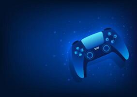 Technology background of a game is composed of geometric elements, showing how to control the game console with a game vector