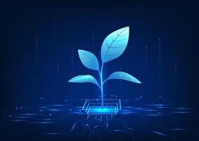 Smart Farm Technology, AI-powered Plants, Showcase Green Technology Innovations That Are Developed to Reduce Harmful Impacts on the Environment vector