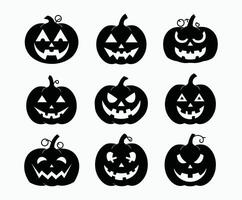 Stylish Stackable and Playful Pumpkin Silhouettes File Illustration Template vector