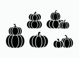 Collection of Elegant Pumpkin Silhouettes in EPS File Template vector