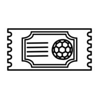 A simple black and white icon of a ticket featuring a soccer ball. Ideal for sports event promotion, ticketing design, and football-related project. vector