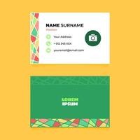 Abstract Geometric Rounded Name Card Design vector