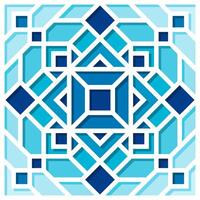 Oriental Geometric Snowflake Mandala Pattern with Shadow vector