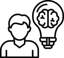 A man with a light bulb and a brain inside vector