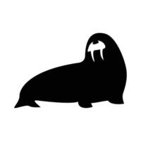walrus silhouette design. aquatic animal sign and symbol. vector