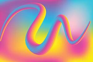 Dynamic Fluid Shape 3D Art. Abstract Gradient Motion Background vector