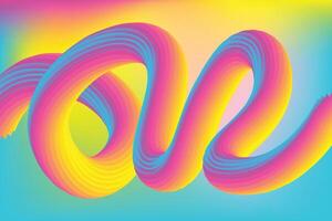 Futuristic Fluid Flow 3D Background. Gradient Wave Pattern vector