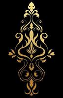 Abstract decorative graphic element, golden, luxury, on isolated background. vector