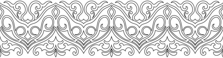 black abstract border pattern Ethnic tribes on white background vector