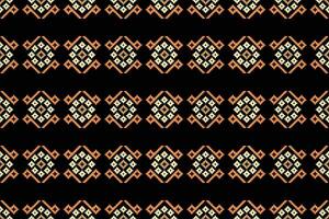 Motif pixel pattern black color background pattern cross stitch. vector