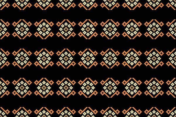 Motif pixel pattern black color background pattern cross stitch.
