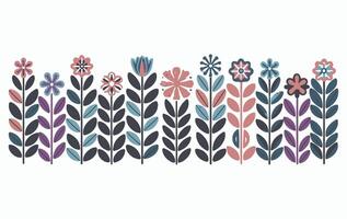 Flowers in a row on a white background vector